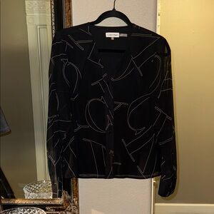 Calvin Klein Black Sheer Blouse